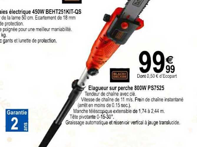 élagueur Sur Perche 800w Ps7525 Black+decker