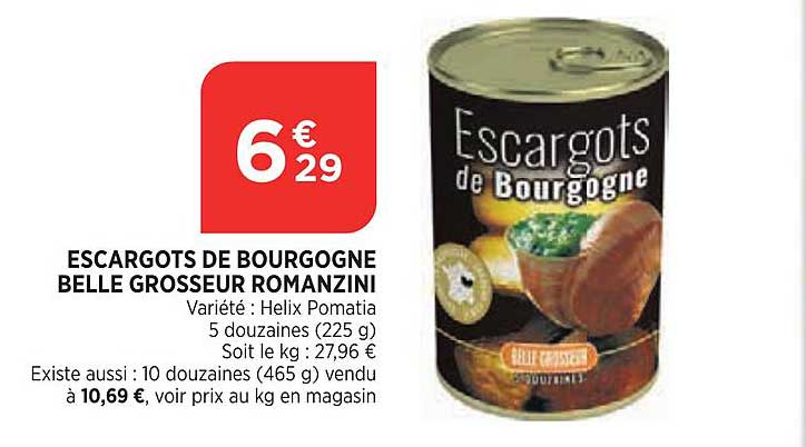 escargots de bourgogne belle grosseur romanzini