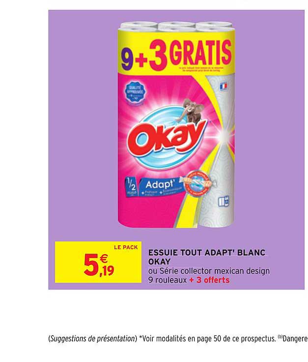 Essuie Tout Adapt' Blanc Okay