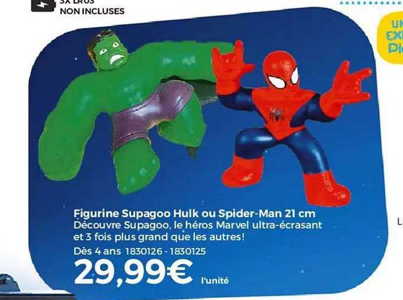 figurine supagoo hulk ou spider man 21 cm