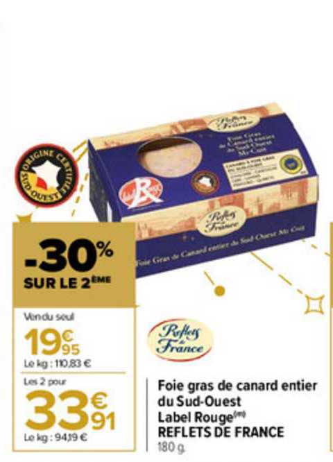 foie gras de canard entier du sud-ouest label rouge reflets de france