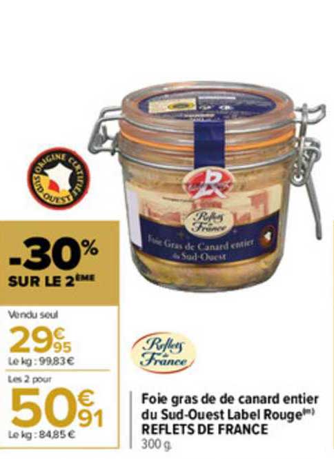 foie gras de canard entier du sud-ouest label rouge reflets de france