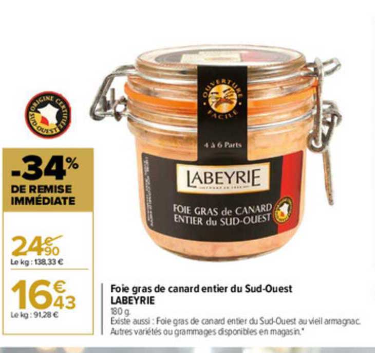 foie gras de canard entier du sud-ouest labeyrie