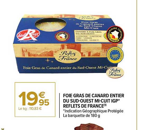 foie gras de canard entier du sud ouest mi cuit igp reflets de france