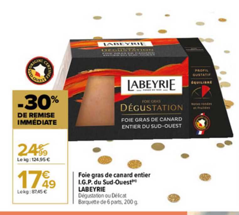 foie gras de canard entier i.g.p. du sud-ouest labeyrie