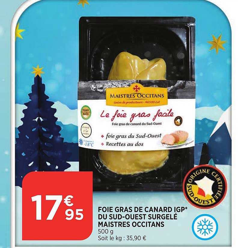 foie gras de canard igp du sud ouest surgelé maistres occitans