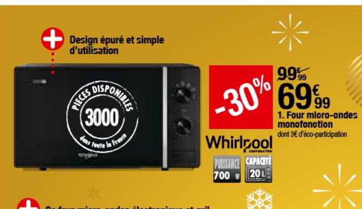 four micro ondes monofonction whirlpool