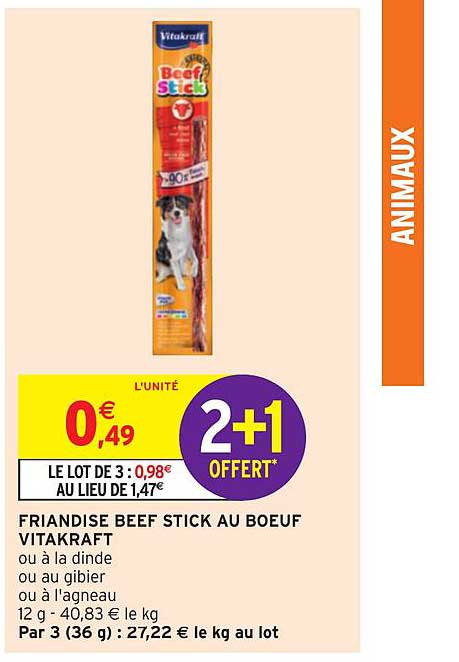 friandise beef stick au bœuf vitakraft