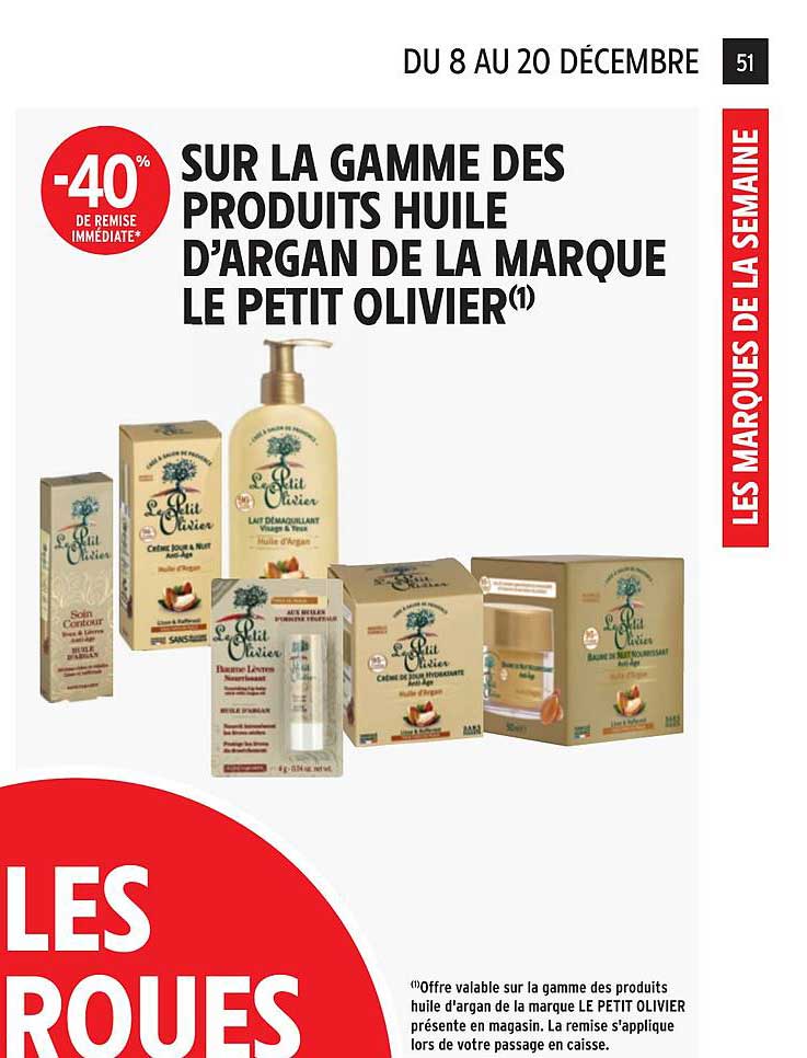 gamme des produits huile d'argan de la marque le petit olivier