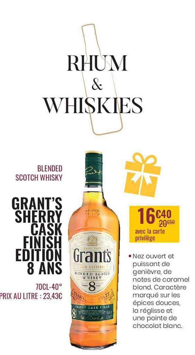 grant's sherry cask finish edition 8 ans blended scotch whisky