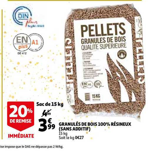 granulés de bois 100% résineux (sans additif)