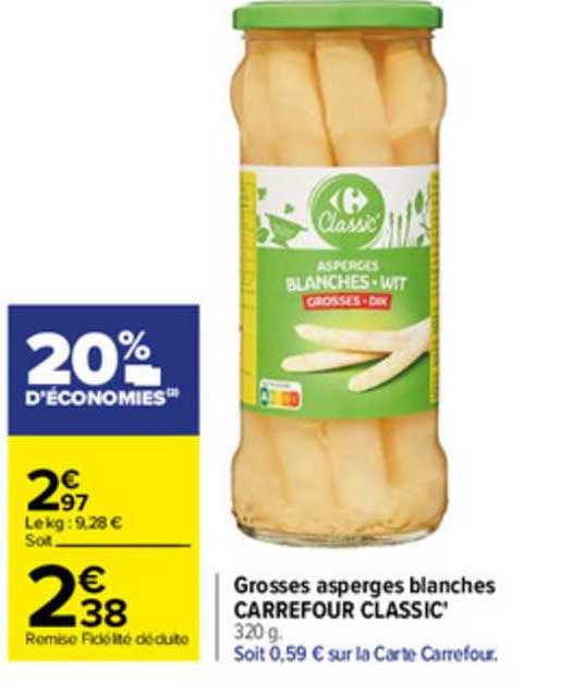 grosses asperges blanches carrefour classic