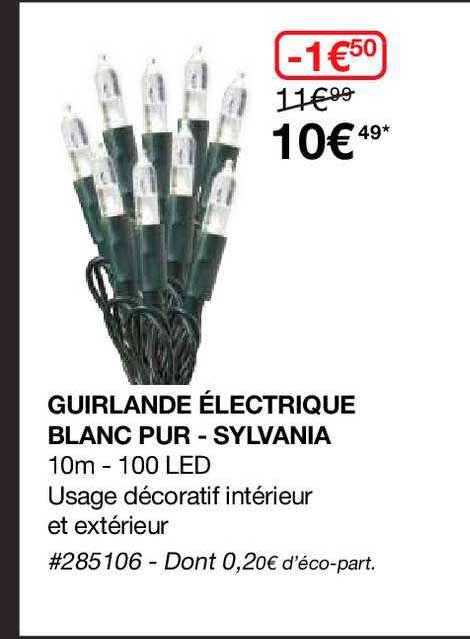 guirlande électrique blanc pur - sylvania