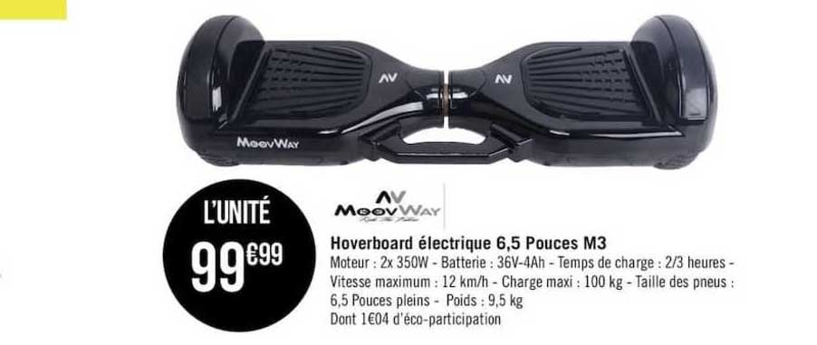 hoverboard électrique 6,5 pouces m3 moovway