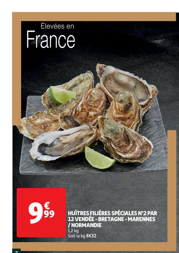 huîtres filières spéciales n°2 par 12 vendée-bretagne-marennes-normandie