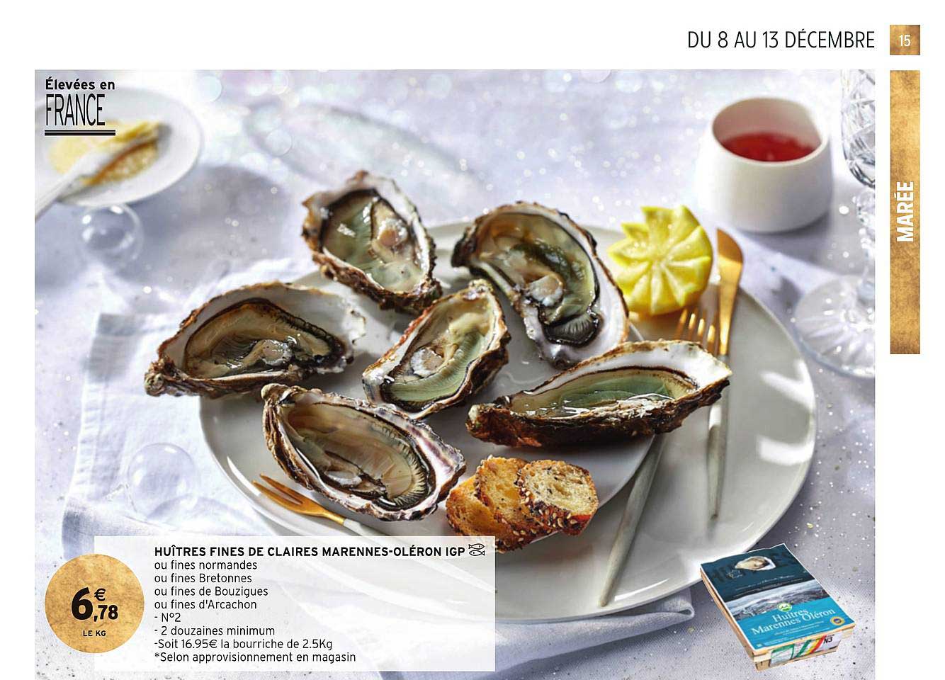huîtres fines de claires marennes oléron igp
