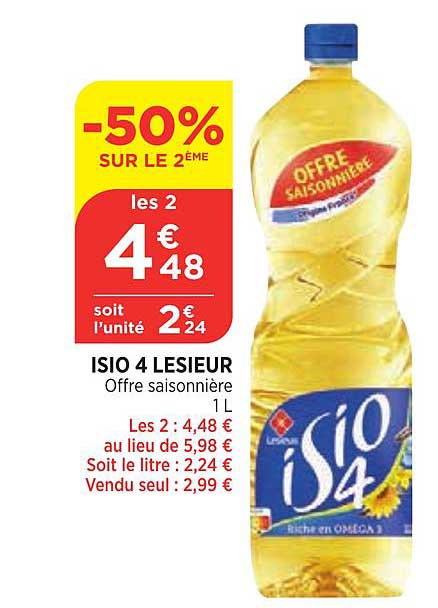 isio 4 lesieur -50% sur le 2ème