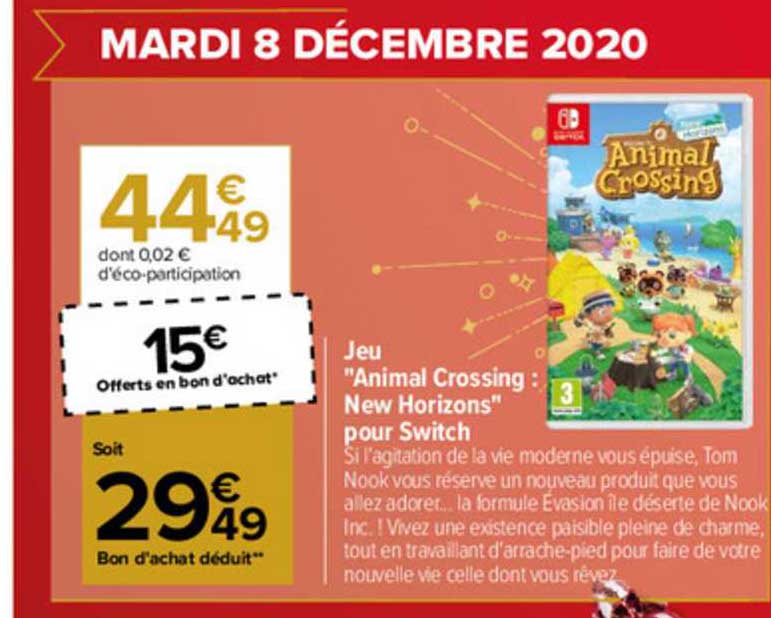 jeu "animal crossing : new horizons" pour switch