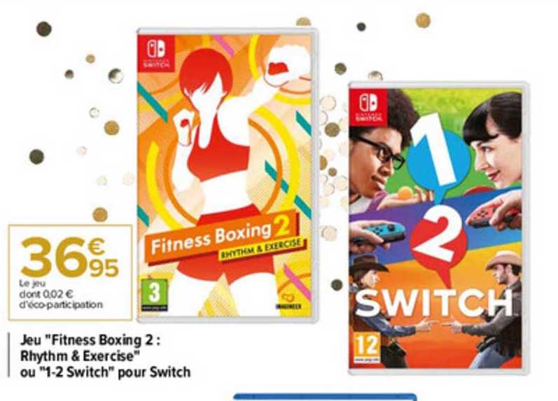 jeu "fitness boxing 2 : rhythm & exercise" ou " 1- 2 switch" pour switch