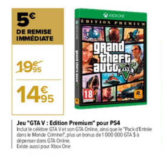 jeu "gta v : edition premium" pour ps4