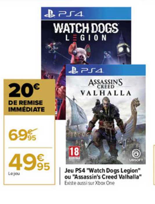 jeu ps4 "watch dogs legion" ou "assassin's creed valhalla"