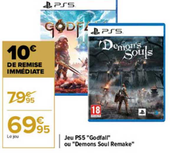 jeu ps5 "godfall" ou "demons soul remake"
