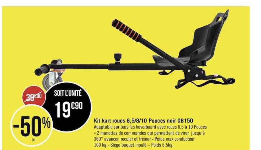 kit kart roues 6,5-8-10 pouces noir gb150