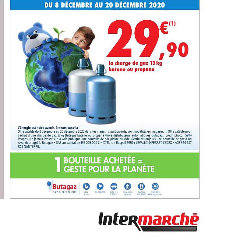 la charge de gaz : butane ou propane