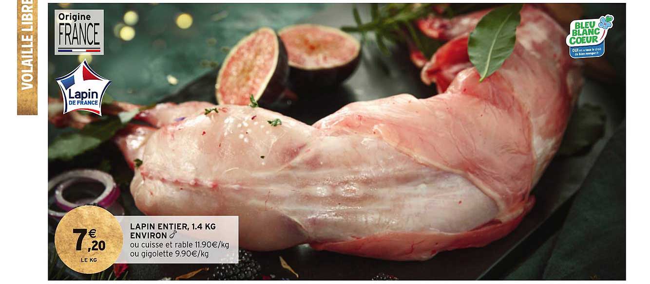 lapin entier, 1.4 kg environ