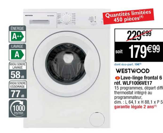 Lave Linge Frontal 6 Westwood