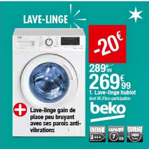 lave linge hublot beko