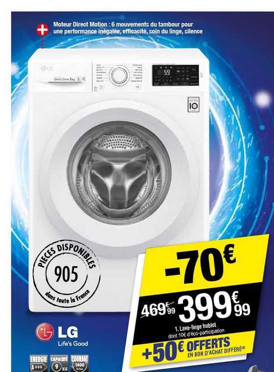 lave linge hublot lg