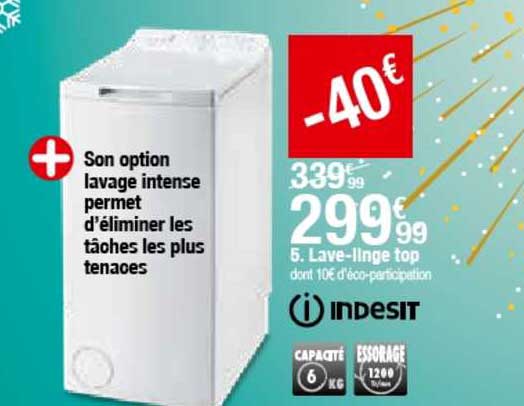 lave-linge top indesit