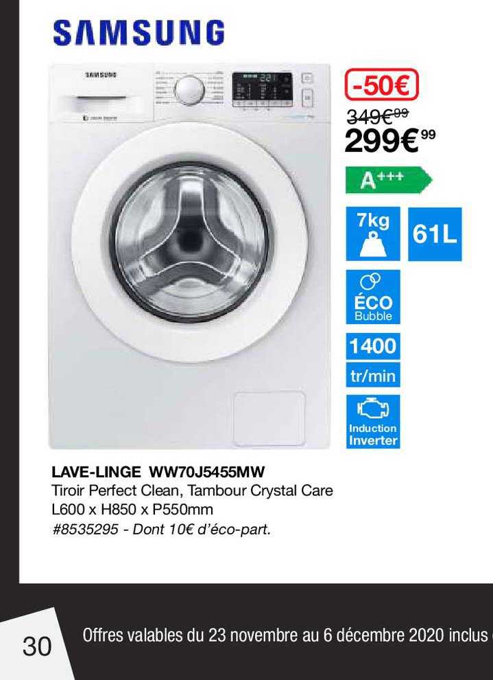 lave-linge ww70j5455mw samsung