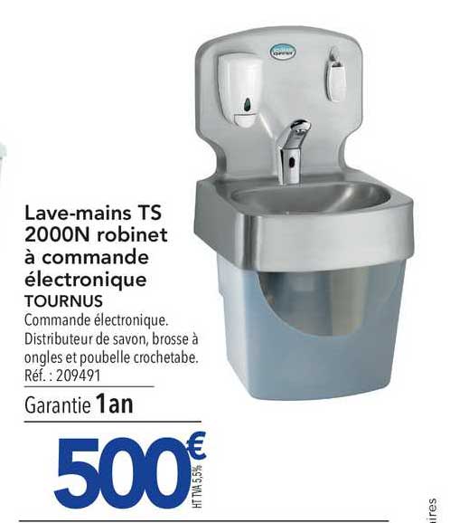 lave mains ts 2000n robinet à commande électronique tournus
