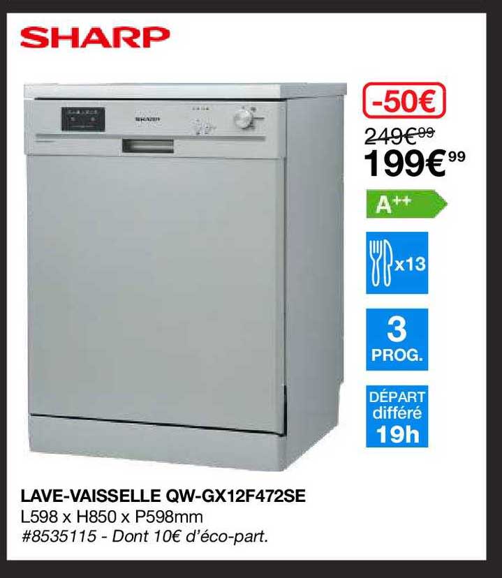 lave vaisselle qw-gx12f472se sharp