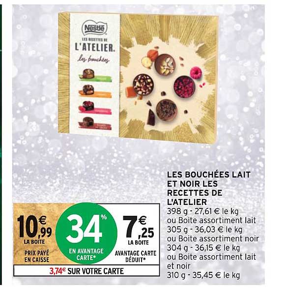 les bouchées lait et noir les recettes de l'atelier