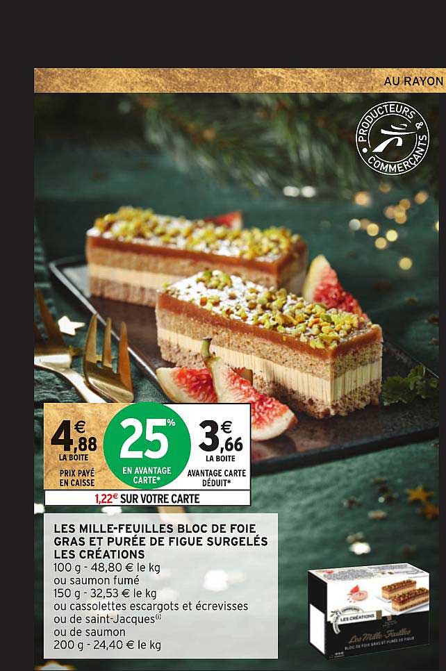les mille feuilles bloc de foie gras et purée de figue surgelés les créations