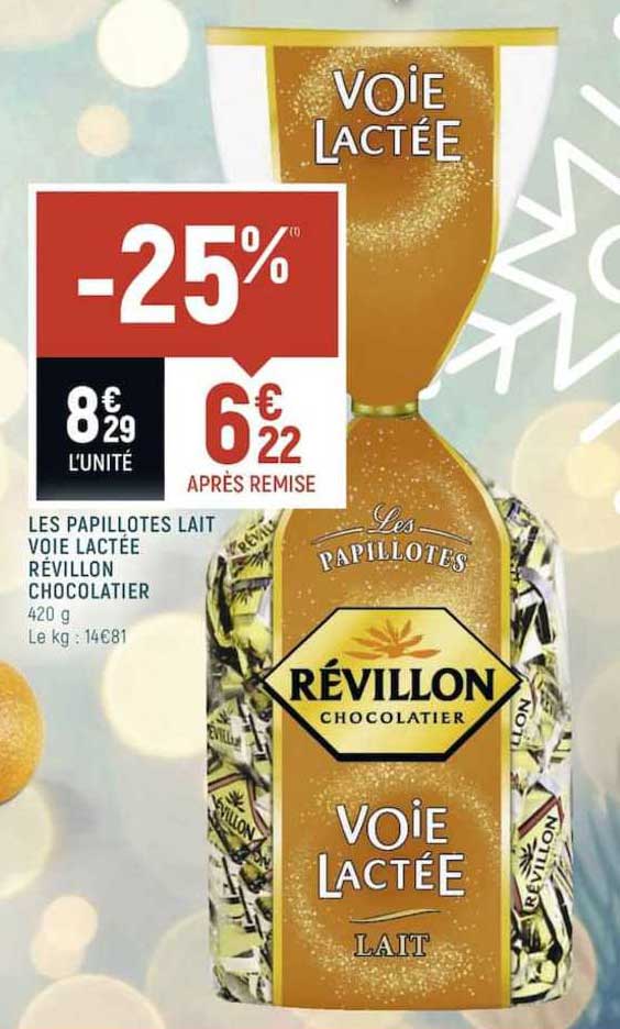 les papillotes lait voie lactée révillon chocolatier