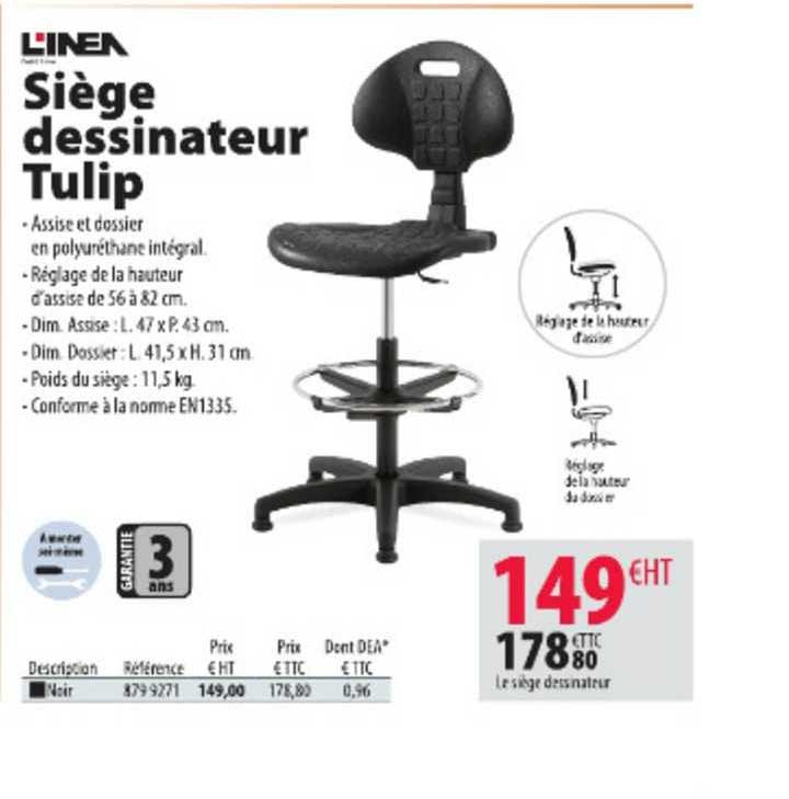 linea siège dessinateur tulip