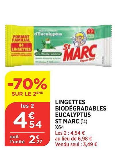 lingettes biodégradables eucalyptus st marc