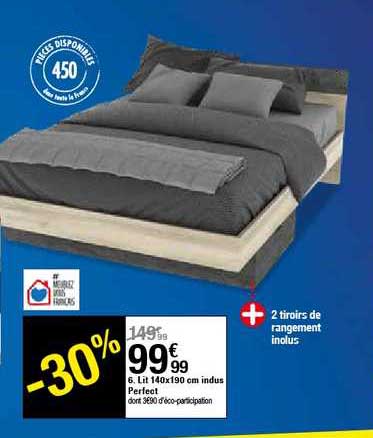 lit 140 x 190 cm indus perfect
