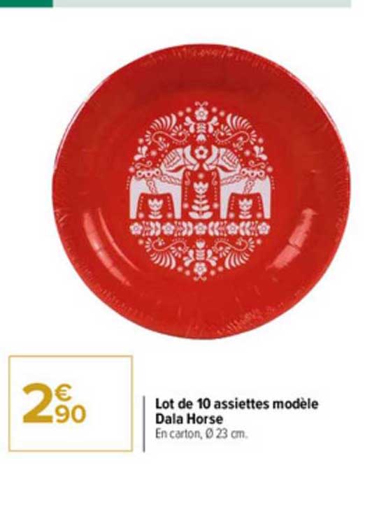 Lot De 10 Assiettes Modèle Dala Horse