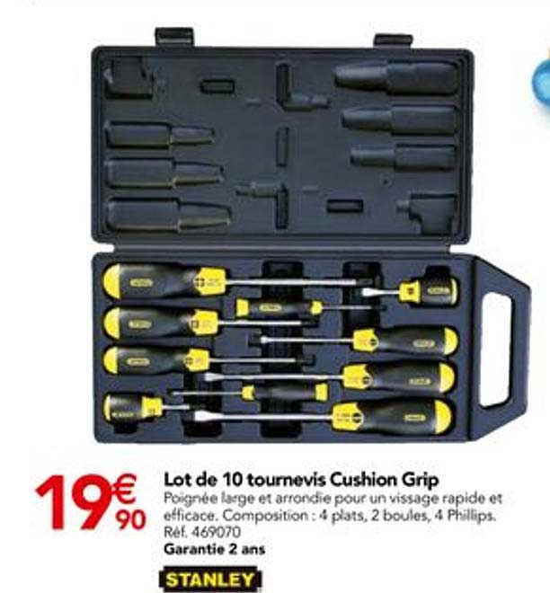 lot de 10 tournevis cushion grip