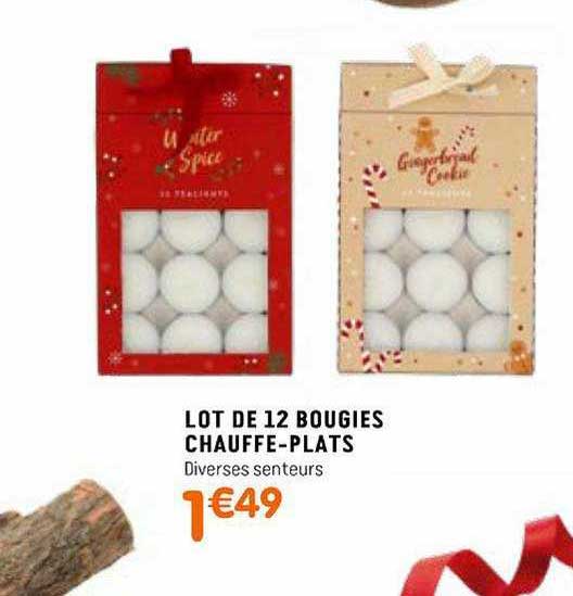 lot de 12 bougies chauffe plats