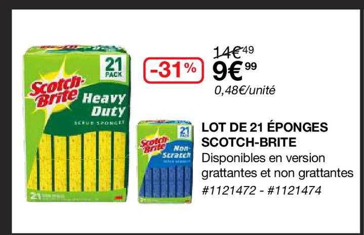 lot de 21 éponges scotch brite