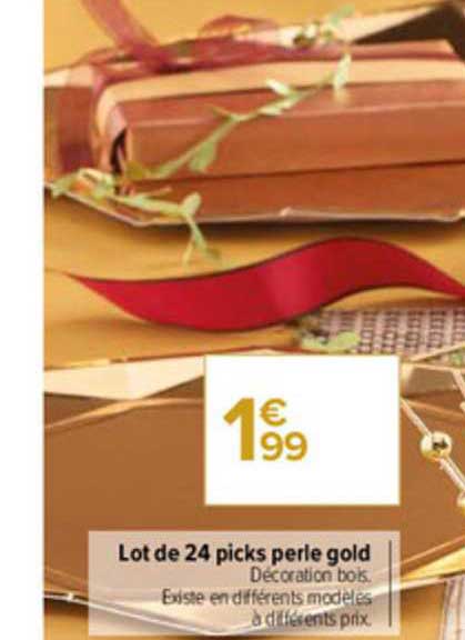 lot de 24 picks perle gold