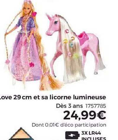 steffi love 29 cm et sa licorne lumineuse