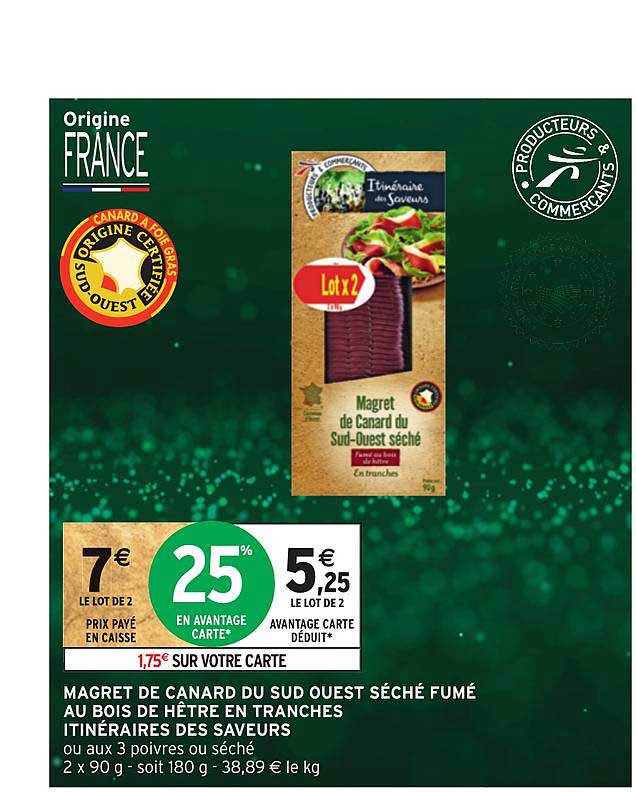 magret de canard du sud ouest séché fumé au bois de hêtre en tranches itinéraires des saveurs