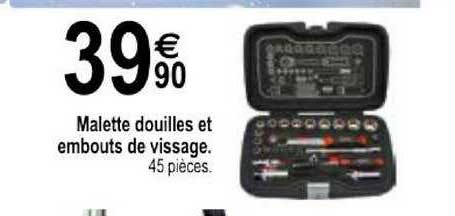 mallette douilles et embouts de vissage